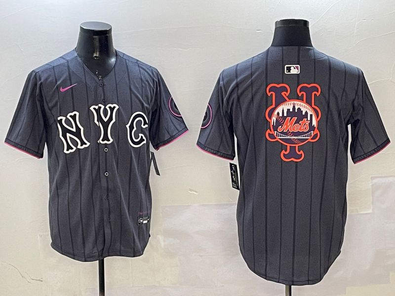 Men New York Mets Blank Black City Edition 2025 Nike MLB Jersey style 9->new york mets->MLB Jersey